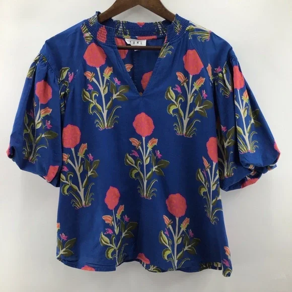THML Blue and Pink Floral Blouse - Picture 2 of 11